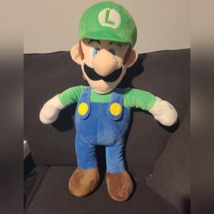 Official Nintendo Super Mario Bros. Luigi 26"  Plush Stuffed Toy Jumbo  - Clean